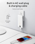 VEEKTOMX Portable Charger with Built in Cables 10000mAh, Power Bank for iPhone with Wall Plug, Travel Essential Fast Charging USB C Slim External Battery Pack for iPhone16/15/14, Samsung, iPad, etc