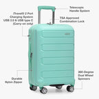 Traveler's Choice Pagosa Hardshell Expandable Luggage with Spinner Wheels, Mint, 3-Piece Set (22/26/30)