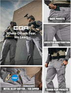 CQR Men's Flex Ripstop Tactical Pants, Water Resistant Stretch Cargo Pants, Lightweight EDC Hiking Work Pants