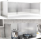2 PCS Stove Grease Oil Splatter Guard | Range Backsplash Splatter Guard for Wall | 2 Sided Foldable Splash Shield Metal Panel Protector for Cooking, Stainless Steel, 18.1 X 15.7 X 15.7 Inches