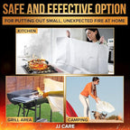 JJ CARE Fire Blanket – 5 Packs with Hooks – 40” x 40” Fire Blankets Emergency for Home and Kitchen, High Heat Resistant and Flame Protection for Kitchen, Car, Office, Camping & Home Safety