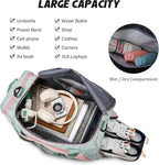Eslcorri Gym Duffle Bag for Women Men, Sports Backpack with Wet & Shoe Compartment, Fitness Overnight Weekender Bag for Yoga, Swim, Travel (C, Purple)