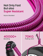 AINOPE USB C Cable [4-Pack, 3.1A] Type C Charger Fast Charging, Right Angle [10/6.6/3.3/3.3ft] USB A to USB C Cable Nylon Braided Compatible with Galaxy S22 S10 Plus S21 S20, Note 10, LG Google Pixel