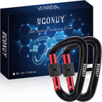 12kN Locking Carabiner Clips, Small Aluminium Carabiners Keychain, Heavy Duty Caribeaners for Camping, Hiking, Hammocks, Swings, Dog Leash, 2 Pcs