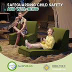 jela Outdoor Chaise Lounge, Waterproof Folding Sofa Bed Lounge Chair, UV Resistant Folding Lounge Chair with Machine Washable Cover, Soft Foam Patio Sofa Chairs Pool Lounge Chaise Chairs (Green)