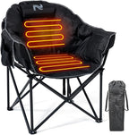 Lilypelle Oversized Heated Camping & Patio Lounge Chairs - 3 Heat Levels, Portable Folding Moon Saucer Chair for Outdoors & Camping