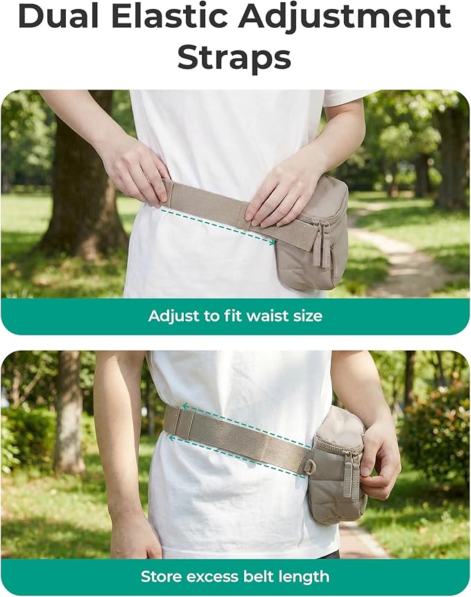 BAGSMART Fanny Packs for Women Cross Body, Lightweight Puffy Belt Bag with Multi Pockets Quilted Purse for Traveling Hiking Green