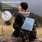 Travel Blanket and Pillow-2-in-1, Ultra-Soft&Compact, One-Piece Airplane Blanket with Hand Luggage Belt and Backpack Clip,Travelers Accessories Gifts, 61x43 Inches (Blue)