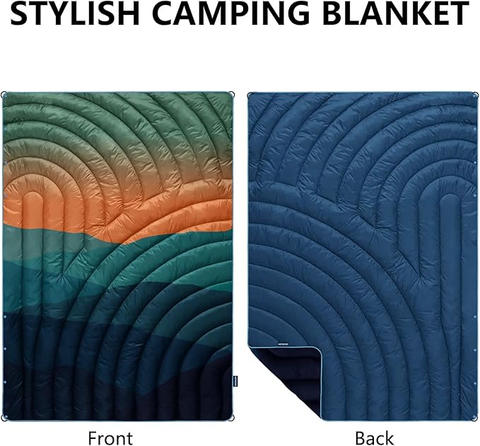 Camping Blanket,Lightweight Puffy Printed Camping Blanket Packable Outdoor Blanket for Camping,Traveling, Stadium, Hiking, Picnics