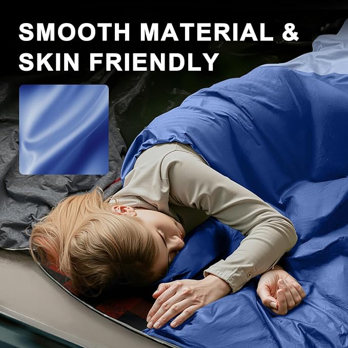 Ultralight Warm Weather Sleeping Bag - Portable, Waterproof, Compact Lightweight, Comfort with Compression Sack - Great for Outdoor Camping, Backpacking & Hiking