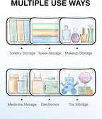 BAGSMART Clear Toiletry Bag, 2 Pack TSA Approved Travel Toiletry Bag Carry on Travel Accessories Bag Airport Airline Quart Size Bags Water Repellent Makeup Cosmetic Bag for Women (White-2pcs)