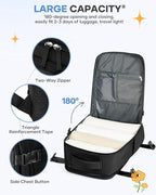 coofay Large Black Travel Backpack Carry on Flight Approved Mochila De Viaje Personal Item Backpack for Airlines Frontier Airlines Personal Item Bag Large Backpacks for Travel Backpacks for Men Women
