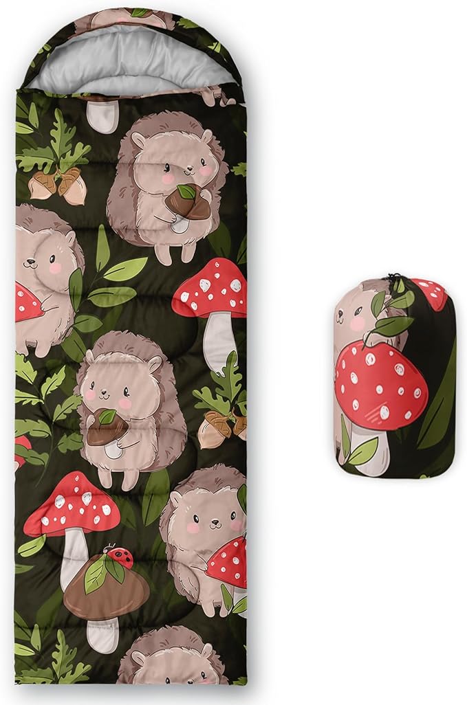 QOOMO Animals Camping Sleeping Bags,3 Season Warm & Cool Weather,Lightweight,Waterproof Sleeping Bags for Adults & Kids,Traveling,and Outdoors,Camping Gear Equipment