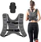 Fragraim Weighted Vest for Women Men - 8lb/10lb/12lb/16lb/22lb/25lb/30lb Weight Vest with Reflective Stripe, Detachable Phone Pouch, Ideal for Walking, Strength Training, Running, Workout, Cardio