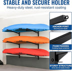 Kayak Storage Rack, Heavy Duty Freestanding Kayak Rack for Garage and Outdoor Storage, Kayak Stand Adjustable for Kayak, Canoe, Surfboard and Paddle Board