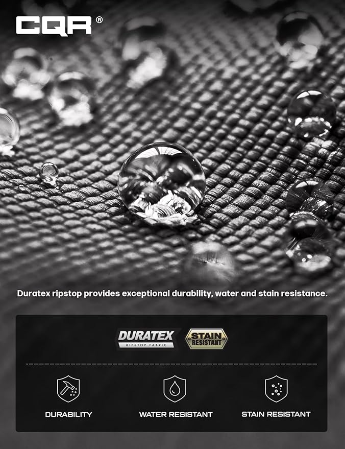 CQR Men's Tactical Pants, Water Resistant Ripstop Cargo Pants, Lightweight EDC Work Hiking Pants, Outdoor Apparel