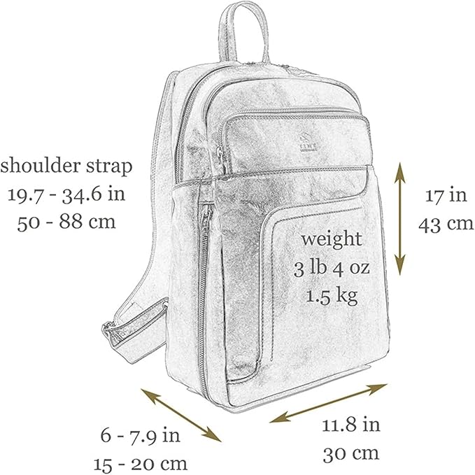 Time Resistance Leather Business Backpack - Laptop and A4 Portfolio Bag - Travel Bag Rucksack (Brown)