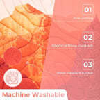 KingCamp Ultralight Camping Blanket, Packable Down Alternative Puffy Printed Wearable Blanket with Snap Buttons & Corner Loops Weatherproof Quilt for Outdoor Travel Stadium (79"L x 57"W, ORANGE)