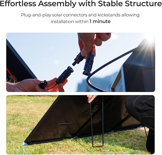 Renogy 300W Portable Solar Panel Suitcase, 25% High Efficiency N-Type Foldable Solar Charger for Power Station, Durable for Decades, 17% Lighter with Kickstands, for RV Camping Off-Grid Blackouts