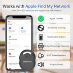 Tracker Tags-5 Pack [Apple MFI Certified], Smart Bluetooth Tracker Works with Apple Find My APP (iOS Only, Not for Android), Key Finder and Item Locator Smart Tag for Keys, Luggage, Backpack(Black)