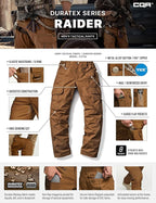 CQR Men's Tactical Pants, Water Resistant Ripstop Cargo Pants, Lightweight EDC Work Hiking Pants, Outdoor Apparel