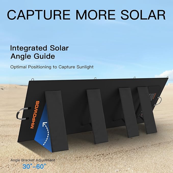 400W Portable Solar Panel, Lightweight Foldable Solar Panels Complete with an Adjustable Kickstand, IP67 Waterproof Solar Charger for Outdoor Camping, Portable Power Station, Motorhome, RV