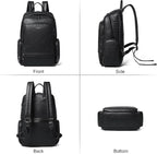 Leather Backpack for Women, Fits 15.6 Inch Laptop, Soft Vegan Leather Backpack for Travel and Daily Use, Black