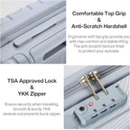 Hanke 14 Inch Underseat Carry On Luggage with Wheels Hard Shell Suitcases Carry On Bag Lightweight Small Mini Suitcase Travel Luggage for Travel（Gray）