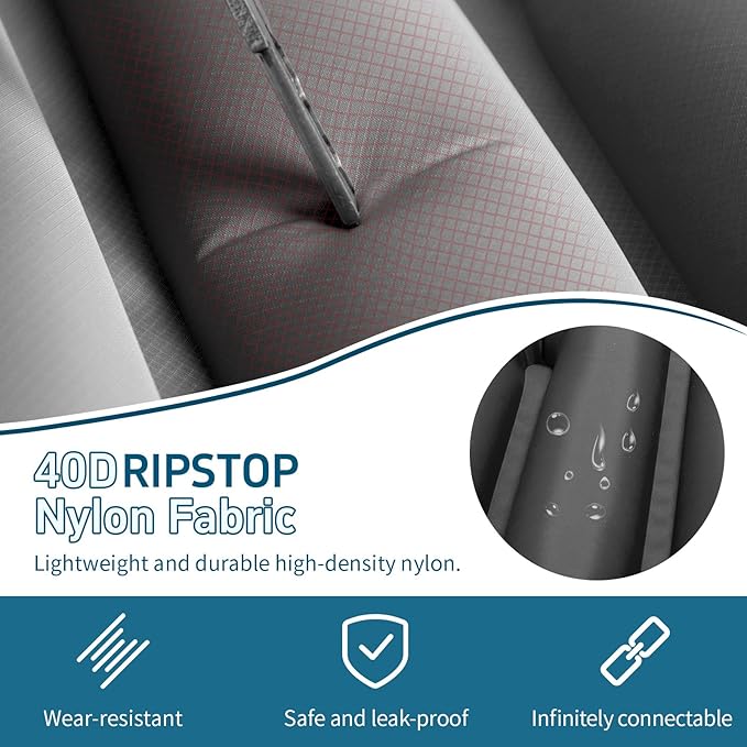 Ultralight Sleeping Pad Camping Inflatable Pillow for Camping Combo, Compact Backpacking Inflatable Sleeping Pad for Adults- Portable for Hiking, Travel - Durable & Comfortable