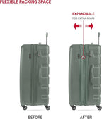 SwissGear 7366 Signature Hardside Expandable Luggage with Spinner Wheels, TSA Lock, Cup-Holder, Olive, 2-Piece Set (19/27)