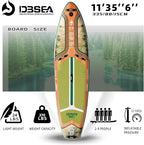 11 ft Extra Wide Inflatable Paddle Board with Accessories, Stand Up Paddleboard for 2 Person, All Around SUP Board for Adults, Fishing, Yoga