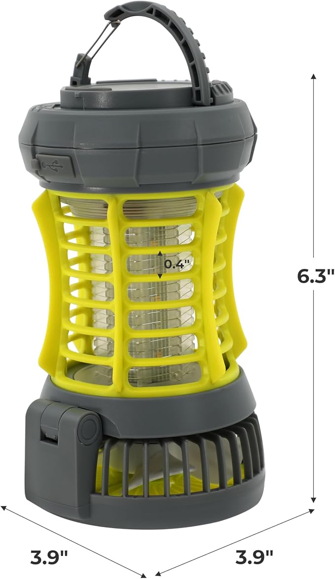 GREEN MORE Portable Camping Lantern with Cooling Fan - 18650 Battery Required (NOT Included), 6 Light Modes Camping Light Lightweight, for Power Outages Fishing Hurricane Emergency, Green