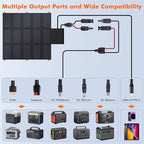 100W Portable Foldable Solar Panel 20V Portable Solar Charger with QC3.0 USB-A & Type-C Output IP68 Waterproof for Cell Phones Camera Outdoor Camping RV Hiking Travel Small Power Station