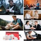 Mini First Aid Kit for Minor Cuts, Scrapes, Sprains, Burns, 194Pcs Portable Compact First Aid Kit for Home, Car, Travel, Camping and Outdoor Emergencies, Small Size Trauma Kits