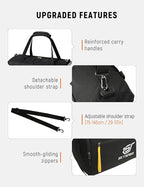 SKYSPER 30L Gym Duffel - Sports Bag Small with Wet Pocket for Sport, Travel, Fitness & Workout Men Women(Black)