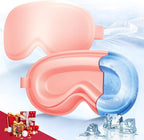 3D Cooling Gel Eye Mask - Reusable Cold Sleep Mask, Eyes Ice Pack with Hot & Cold Compress Therapy for Puffiness, Dark Circles, Dry Eyes, Headaches and Stress Relief (Pink,1 Pack)