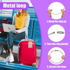 3 Pack Retro Travel Stamp Luggage Tags for Suitcase Travel Stickers PU Leather Luggage Tag Privacy Cover ID Label for Women Men Baggage Backpack Handbag School Bag