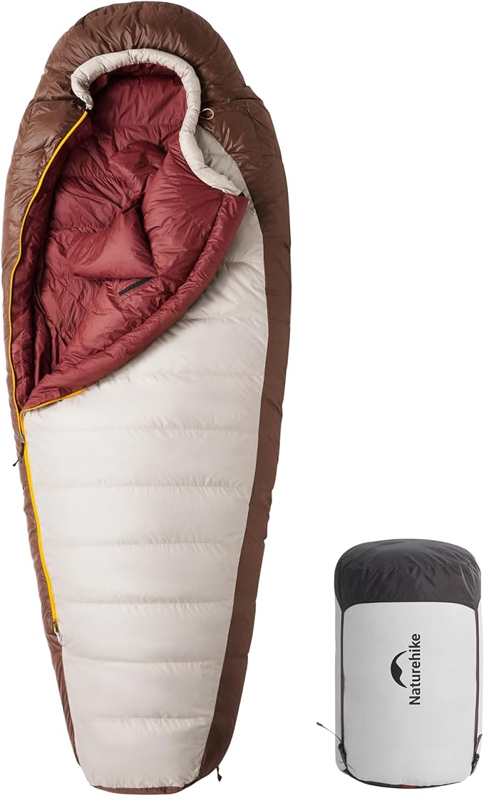Naturehike 0 Degree Down Mummy Sleeping Bag for Adults, 650FP Cold Weather Backpacking Sleeping Bag with RDS Down, 12.5-38.8℉ Sleeping Bags for Camping, Hiking, 2025 Model