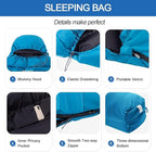 Ultralight Down Sleeping Bag for Adults with 600 Fill Power, Compact Sleeping Bag for Backpacking, Hiking and Camping