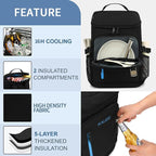 Kalesi Cooler Backpack 36 Cans Lightweight Insulated Backpack Cooler Leak-Proof Travel Camping Lunch Backpack Outdoor Cutlery Backpack for Men and Women