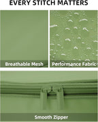 6 Set Compression Packing Cubes for Travel, Large Medium Small Luggage Organizers (Forest Green)