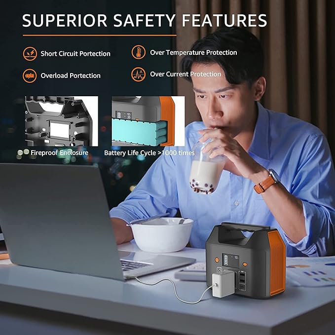 EnginStar Power Bank with AC Outlet 150W 110V Laptop Power Bank, 155Wh/ 42000mAh Battery Bank, Lithium Ion Power Supply for Emergency Camping