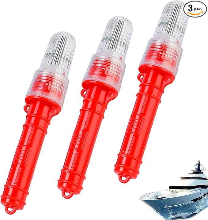 3PCS Boat Flares – Boat Flares Coast Guard Approved Marine | Waterproof Emergency Signals for Fishing Nets, Buoys & Boats