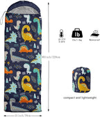 Kids Sleeping Bag for Boys Girls,Rocket Moon Print-Lightweight Warm Portable Outdoor Indoor-Waterproof Cold Weather Resistant Sleeping Bag for Camping Hiking
