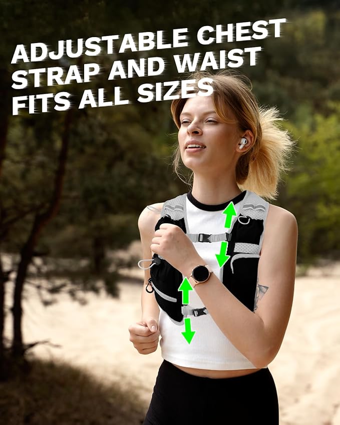 Running Vest for Women and Men, Hydration Running Backpack, Runners Vest, Hydration Vest for Walking, Marathon, Hiking