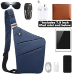 Anti Theft Travel Bag, One Shoulder Large Capacity Cross-body Bag Chest Fashion Lightweight Sling Bags for Travel Sports