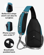 WATERFLY Small Hiking Sling Bag: Crossbody Sling Backpack Chest Bag Daypack for Men Women with Skin-Friendly Shoulder Strap