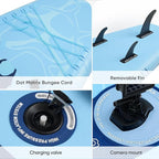 Inflatable Paddle Board,Stand Up Paddle Board Set, Extra Wide SUP Board with Removable Fin, Floating Paddle, Hand Pump, Waterproof Phone Pouch,Traveling Board