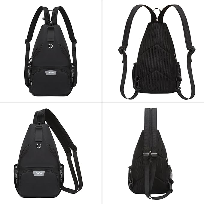 MOSISO Sling Backpack Travel Hiking Daypack, Crossbody Convertible Sling Bag with Front Pocket One Shoulder Chest Bag