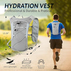 Running Vest for Women Men, Adjustable Chest Straps Running Hydration Vest with 1.5L Water Bladder, Lightweight Breathable Reflective Hydration Pack for Marathon, Trail, Hiking, Cycling